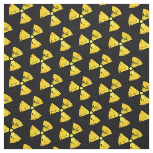 Distressed Yellow Radiation Symbol Fabric