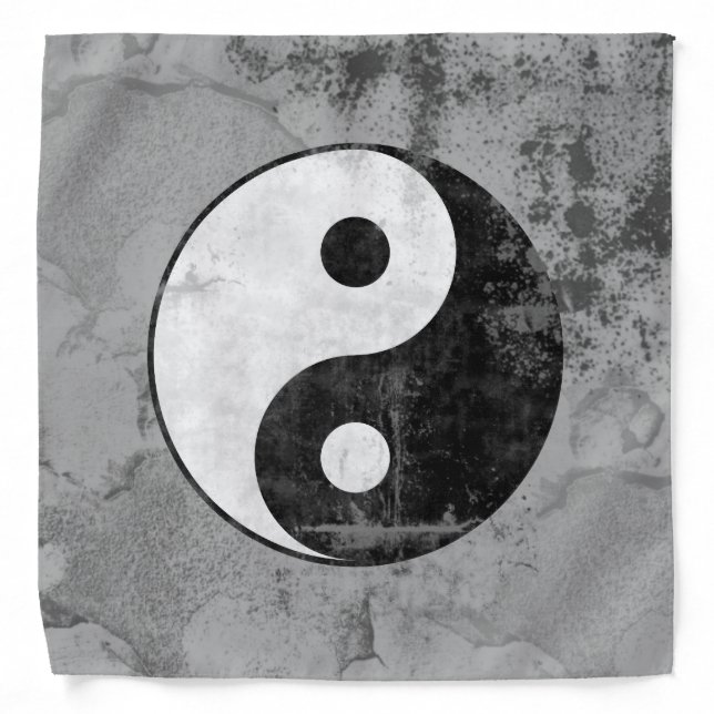 Distressed Yin Yang Symbol Bandana (Front)