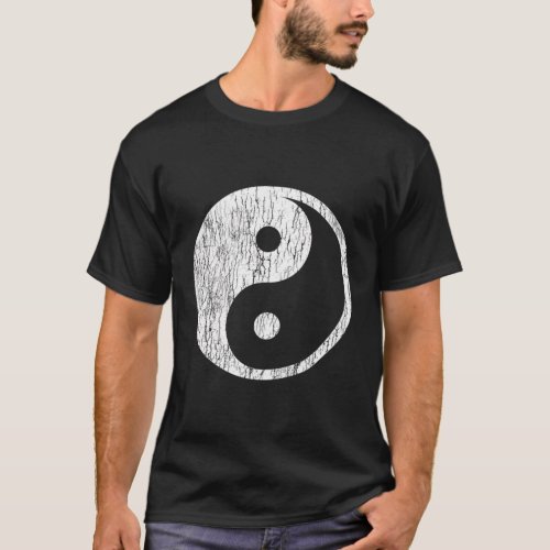 Distressed Yin Yang Symbol T_Shirt