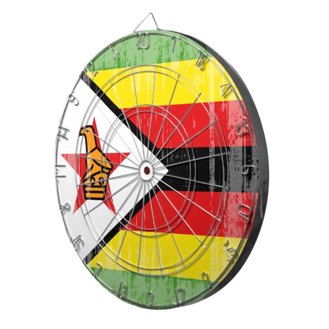 DISTRESSED ZIMBABWE FLAG.png Dart Board (Front Right)