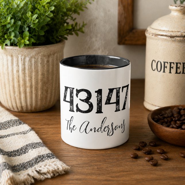 Distressed Zip Code Mug (Creator Uploaded)