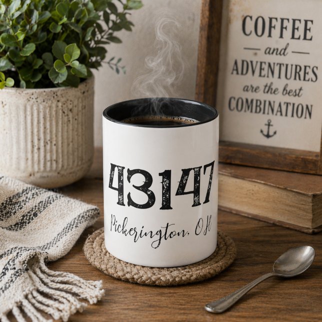 Distressed Zip Code Mug (Creator Uploaded)