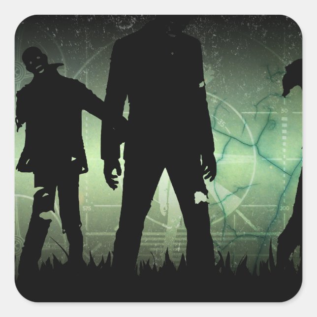Distressed Zombie Apocalypse Stickers (Front)