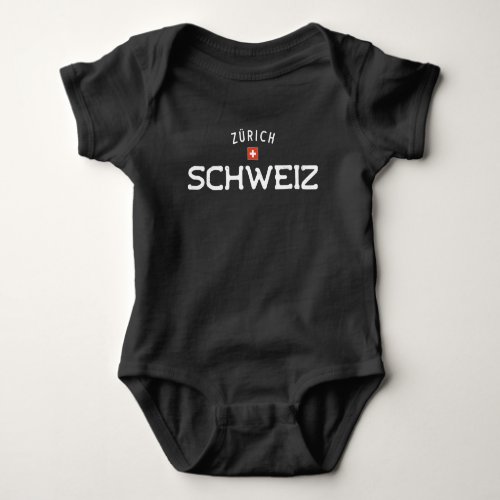 Distressed Zurich Schweiz Switzerland Baby Bodysuit