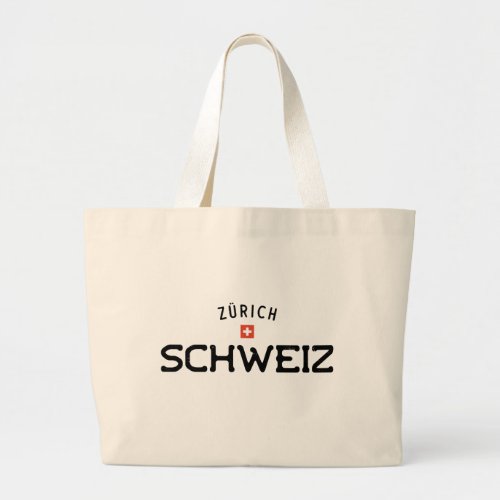 Distressed Zurich Schweiz Switzerland Large Tote Bag