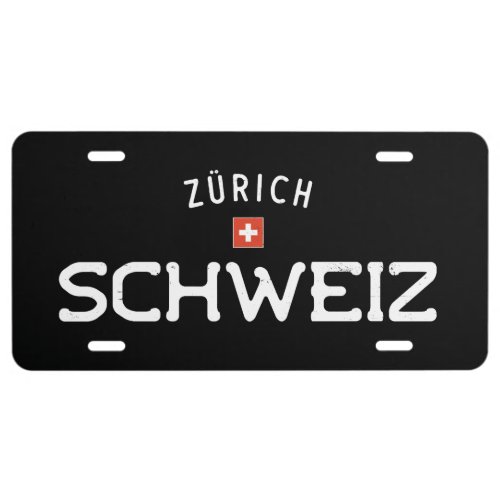 Distressed Zurich Schweiz Switzerland License Plate