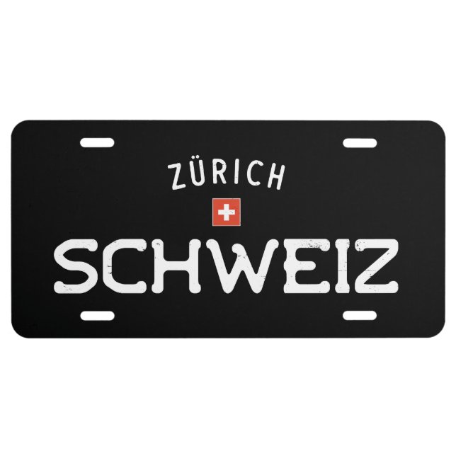 Distressed Zurich Schweiz (Switzerland) License Plate (Front)