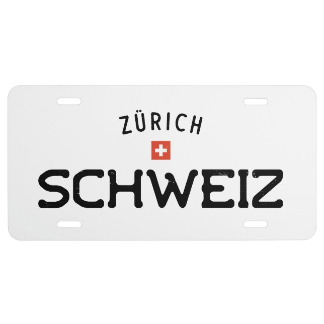 Distressed Zurich Schweiz (Switzerland) License Plate (Front)
