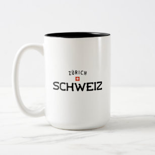 Distressed Zurich Schweiz (Switzerland) Two-Tone Coffee Mug