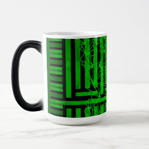 Distresssed Dark Sea green doodle flower striped Color Morph Mug