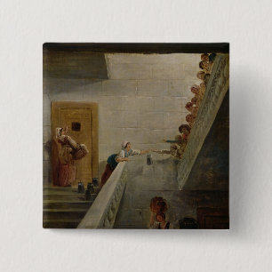 Distributing Milk at St. Lazare Prison, 1794 Pinback Button
