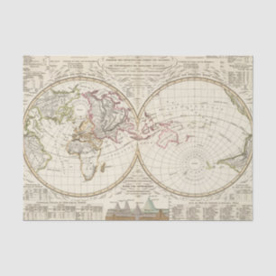 Distribution Map of Rivers and Mountains Tissue Paper
