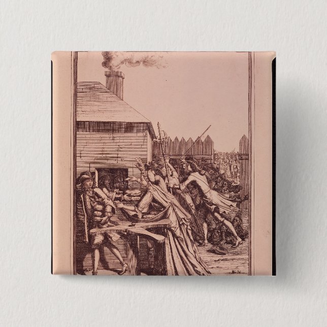 Distribution of Bread at the Louvre Pinback Button (Front)