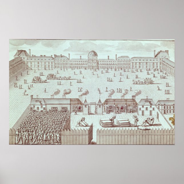 Distribution of Bread at the Tuileries Kiosk Poster (Front)