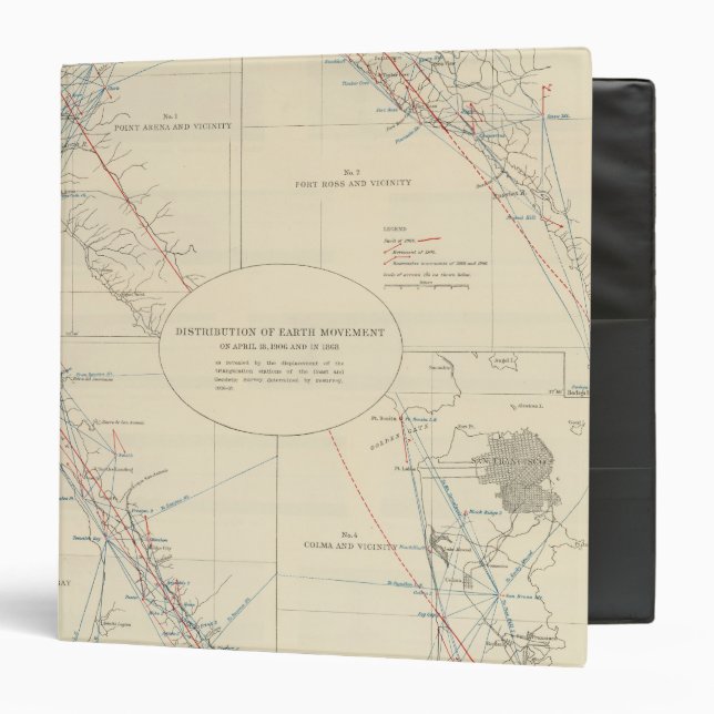 Distribution of earth movement in California 3 Ring Binder (Front/Inside)