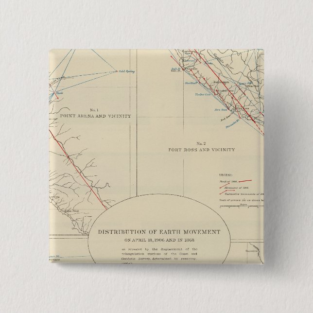 Distribution of earth movement in California Button (Front)