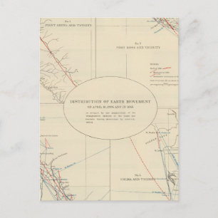 Distribution of earth movement in California Postcard