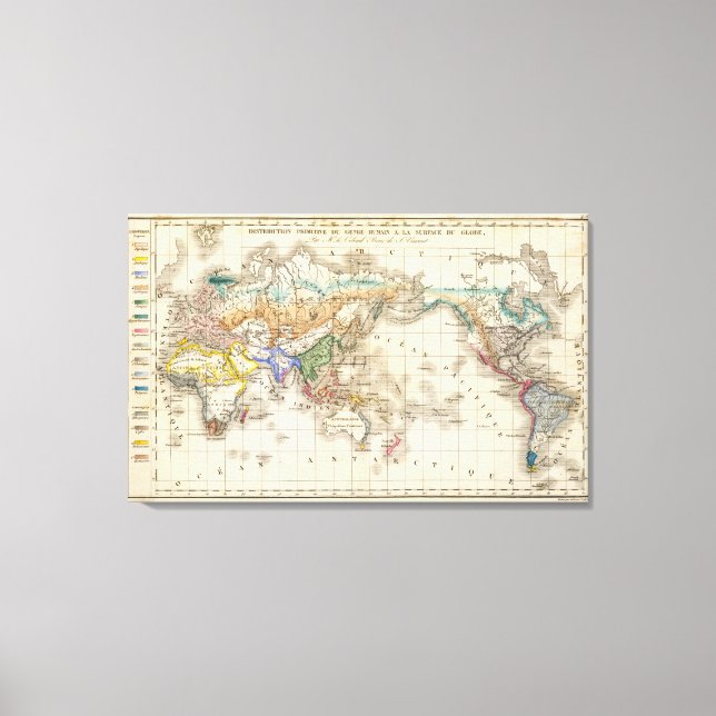 Distribution primitive du genre humain canvas print (Front)