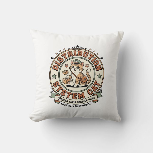 Distribution System Cat Distribution System Cat Vi Throw Pillow (Front)