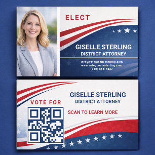 District Attorney Voter Election Photo QR Code Business Card