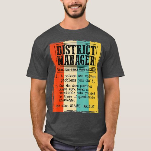 District Manager Dictionary Definition Funny Vinta T_Shirt