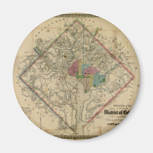 District of Columbia Civil War Era Map Magnet (Front)