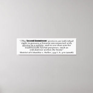 District of Columbia v Heller, 554 U.S. 570 2008 Canvas Print