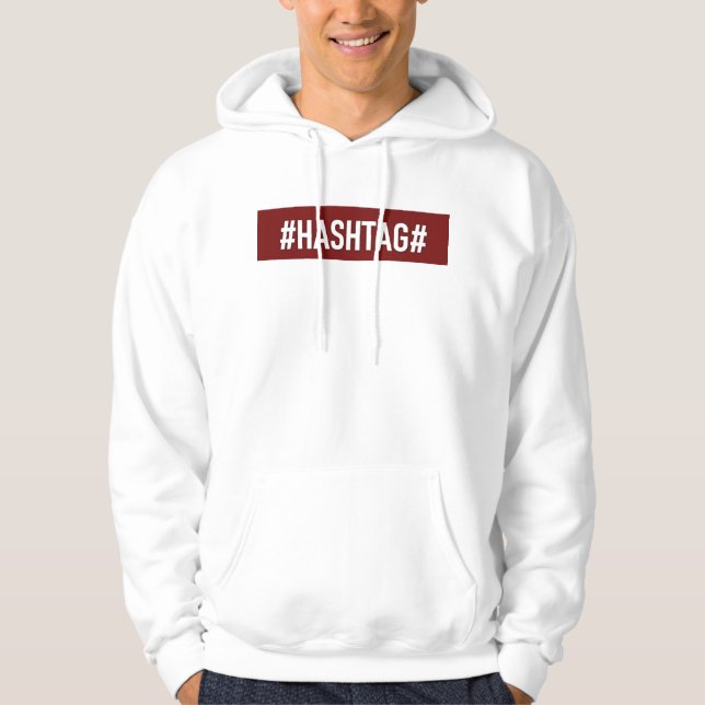 DistrictOne Blanc Homme "#HASHTAG#" Hoodie (Front)