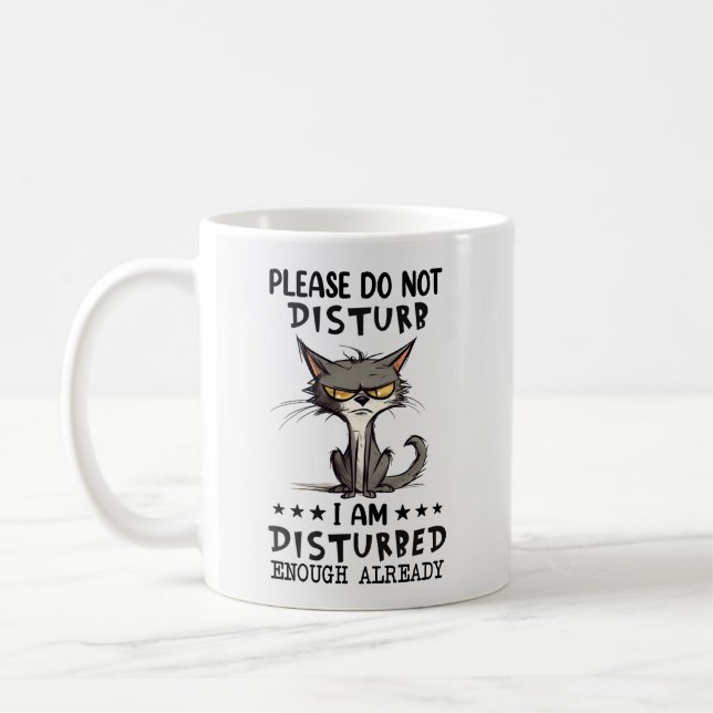 Disturbed Cat Coffee Mug (Left)