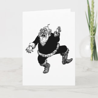 Disturbed Crazy Angry Vintage Christmas Santa Holiday Card