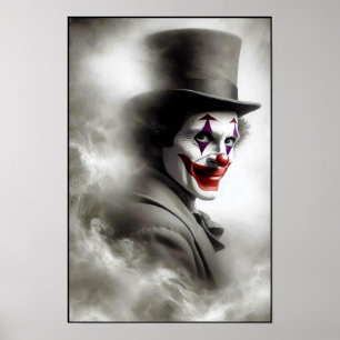 Disturbed Vintage Clown With a Sinister Smile Poster