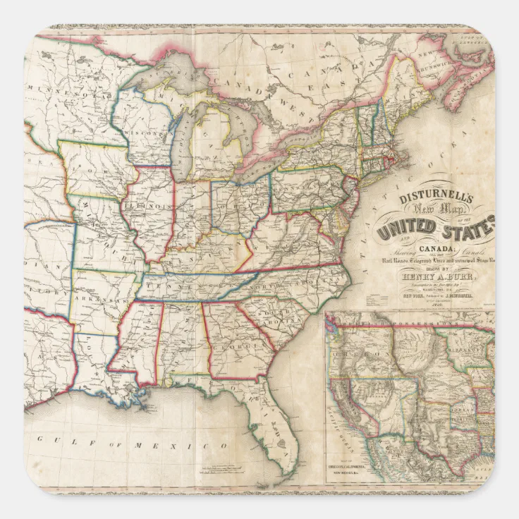 Disturnell 39 s Map of the United - Disturnells Map Of The United States 1850 Square Sticker Rbdb597f5e7be43a095aa9b638120d031 0ugmc 8byvr 736.webp
