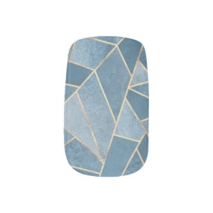 Disty Blue geometric Minx Nail Art