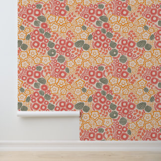Disty Flowers On A Peach Background Wallpaper Wallpaper