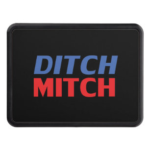 Ditch Mitch red black blue modern typography funny Hitch Cover