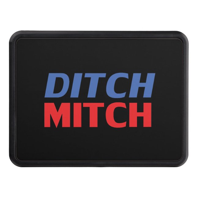 Ditch Mitch red black blue modern typography funny Hitch Cover (Front)