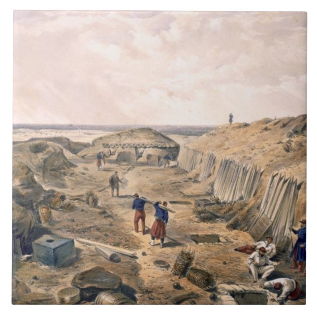 Ditch of the Bastion du Mat, plate from 'The Seat Ceramic Tile (Front)