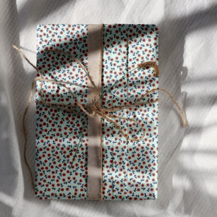 Ditsy Coral Daisies – Mini Floral Seamless Pattern Wrapping Paper Sheets