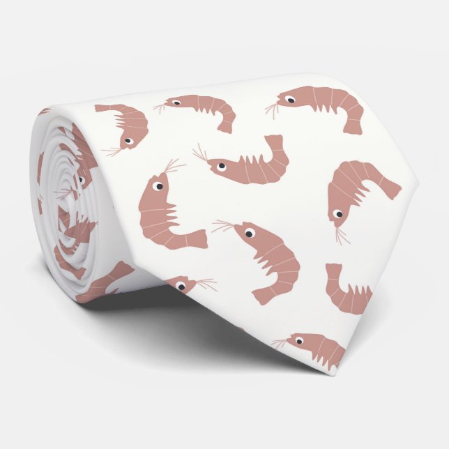Ditsy cute shrimps   neck tie (Rolled)