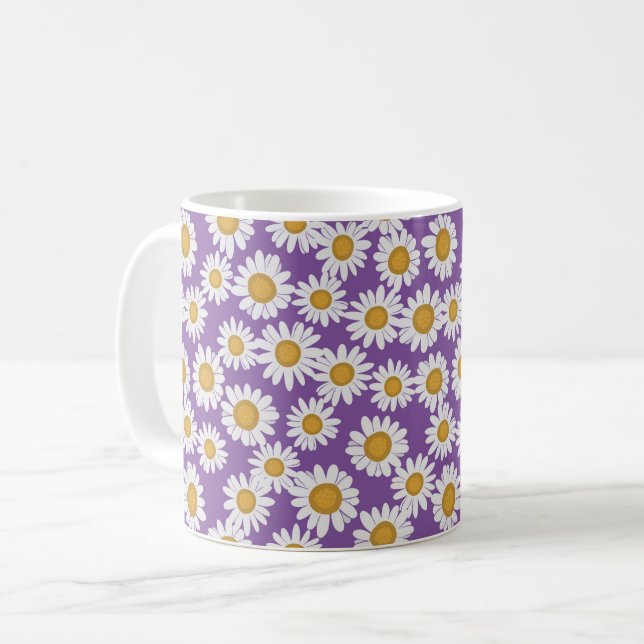 Ditsy daisy flowers coffee mug (Front Left)