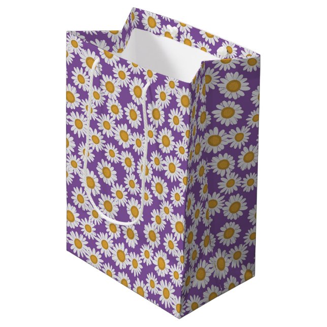 Ditsy daisy flowers medium gift bag (Front Angled)
