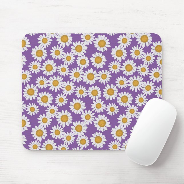 Ditsy daisy flowers mouse pad (With Mouse)