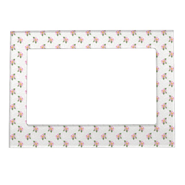 Ditsy Dog Rose Polka Style Magnetic Picture Frame (Front)