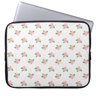 Ditsy Dog Rose Polka Style Neoprene Laptop Sleeve