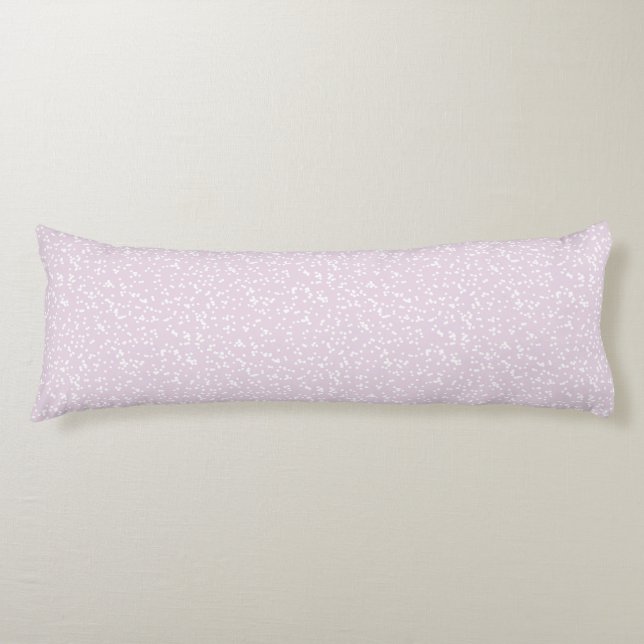 Ditsy Dots Pattern - White on Dusty Pink Body Pillow (Front)