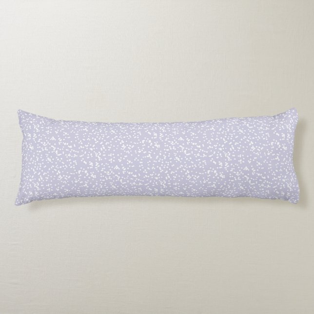 Ditsy Dots Pattern - White on Dusty Purple Body Pillow (Front)