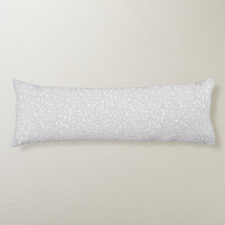 Ditsy Dots Pattern - White on Silver-Gray Body Pillow
