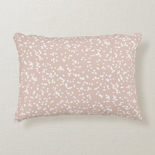 Ditsy Dots Pattern - White on Soft Terracotta Accent Pillow
