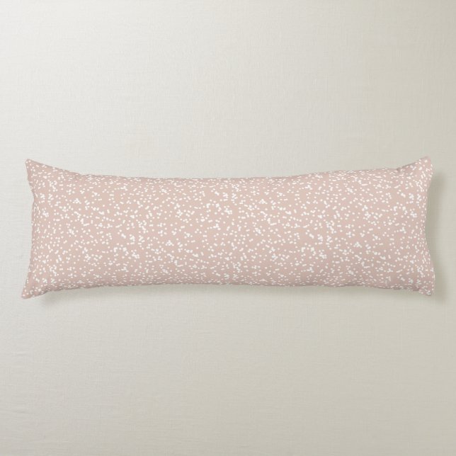 Ditsy Dots Pattern - White on Soft Terracotta Body Pillow (Front)