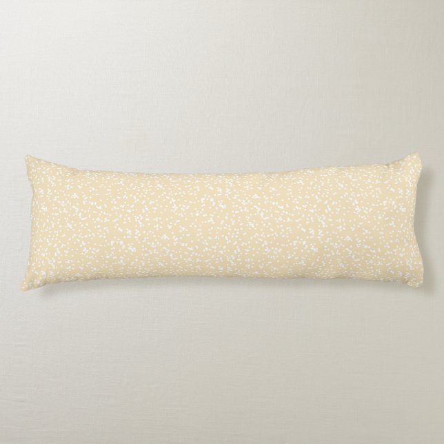 Ditsy Dots Pattern - White on Soft Yellow Body Pillow (Front)